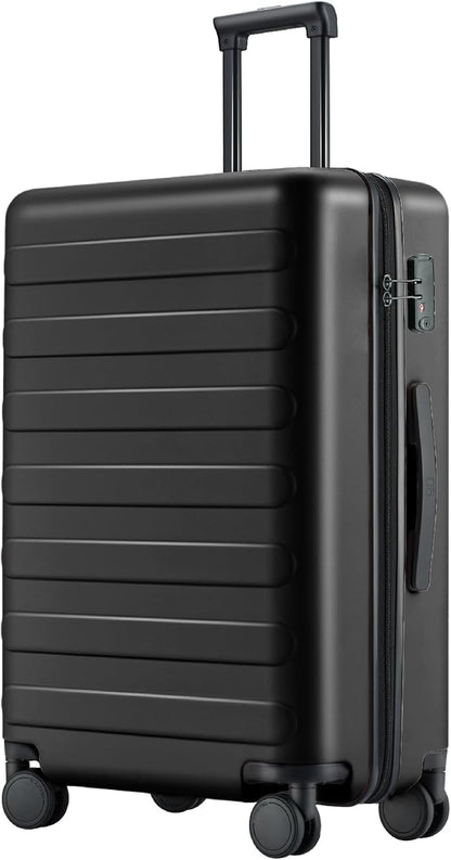 Carry on Luggage 22 X 14 X 9 Airline Approved, 20 Inch Luggage for 3-5 Days Travel, Double Spinner Wheels, 100% Hardshell PC, TSA Lock (01-Black (Basic), Checked 24-Inch)