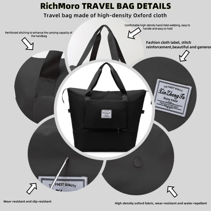 Large Capacity Foldable Travel Bag, Expandable lightweight Carry on Bag, Dry with Wet Separation Spor Duffel Bags