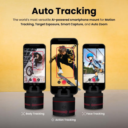Pivo Pod Classic Auto Face Tracking Phone Holder, 360° Rotation, Content Creator Essentials for Fitness Tracker with Remote Control, Smart Mount, Travel Case, and Tripod