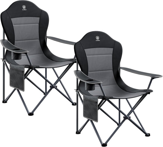 EVER ADVANCED Camping Chairs, Lawn Chairs Outdoor Sports Chairs, Folding Chair Camping Chairs for Adults, Supports 400lbs