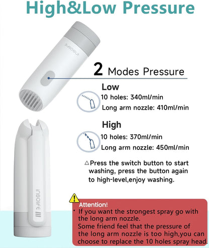 Portable Bidet | High Pressure Travel Bidet | Rechargeable Electric Portable Bidets for Men & Women | Portable Bidets for Travel