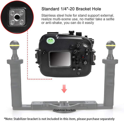 Sea frogs Underwater Camera Case Compatible with Canon EOS M6 Mark II 28MM IPX8 40m/130ft Maximum Diving Depth Waterproof Camera Housing for Diving, Surfing, Rowing, Skiing