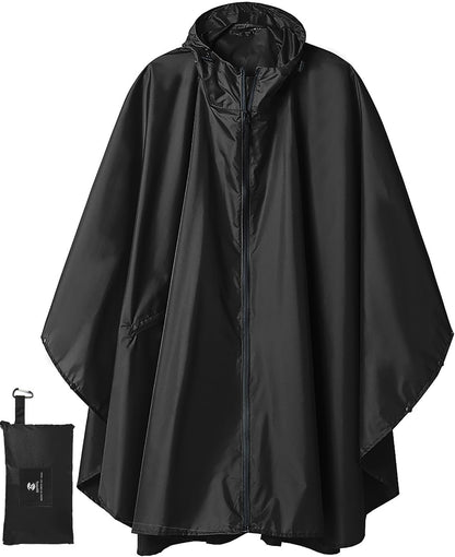 SaphiRose Unisex Rain Poncho Raincoat Hooded for Adults Women with Pockets