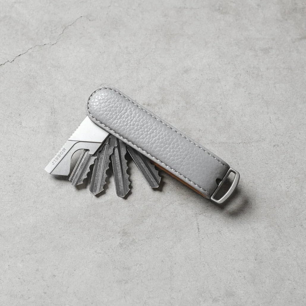 Jibbon Italian Premium Leather Key Organizer - Stylish Key Holder with Marine Grade 316 Stainless Steel, Compact EDC Keychain