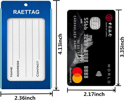 Luggage Tags Metal Suitcase Tags Travel Bag ID Identifier Luggage Tag (Blue 4-Pack)