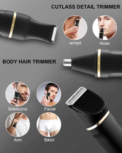 AREYZIN Body Hair Trimmer Men: Manscape 3 in 1 Electric Razor, Hair Trimmer for Body Groomer,Beard, Nose/Ear Hair,USB-C Replaceable Dock Ceramic Blade Heads,Christmas Gifts for Men
