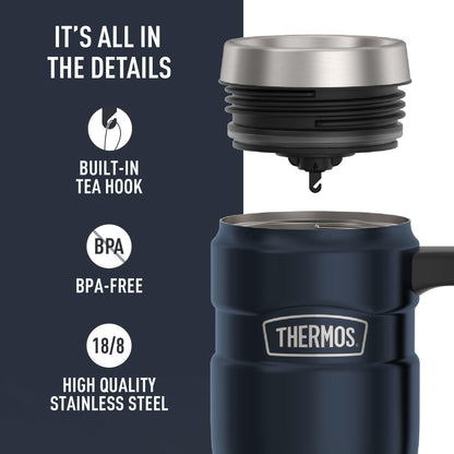 THERMOS Stainless King Vacuum-Insulated Travel Mug, 16 Ounce, Midnight Blue