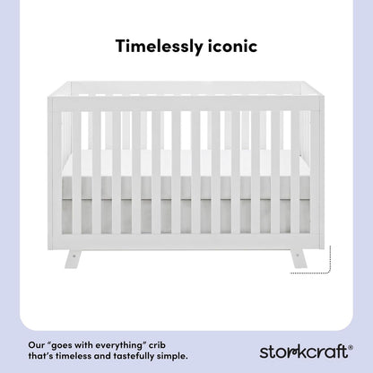 Storkcraft Beckett Convertible Crib (White) – Converts from Baby Crib to Toddler Bed and Daybed, Fits Standard Full-Size Crib Mattress, Adjustable Mattress Support Base