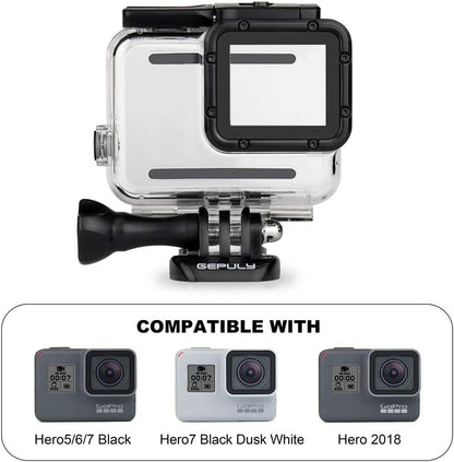 Waterproof Case for GoPro Hero 2018/7/6/5 Black - 45M Underwater Protective Dive Housing Shell for Go Pro Hero7 Hero6 Hero5 Camera with Tripod Bracket Accessories