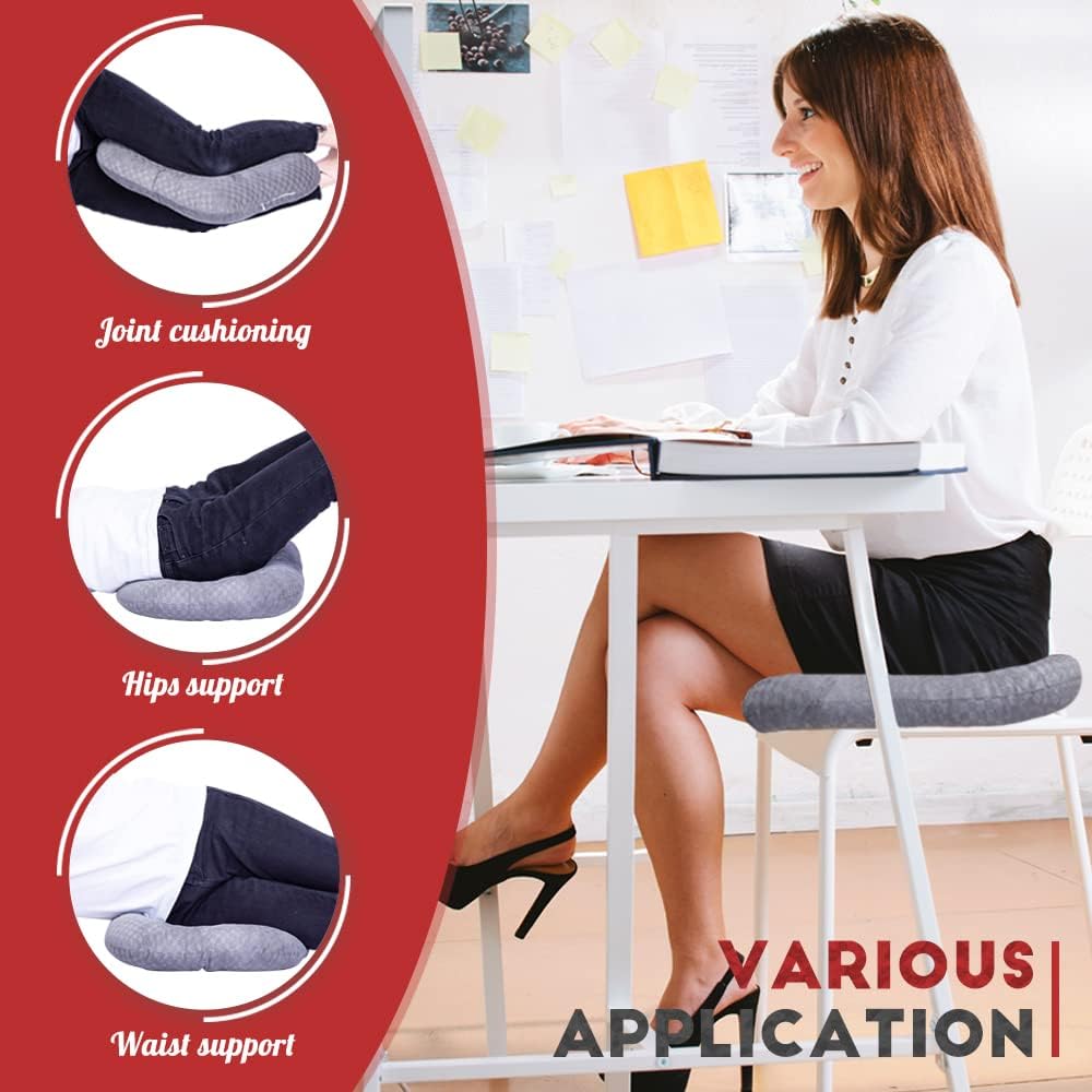 Stuffed Donut Pillow Seat Cushion | for Tailbone and Coccyx Pain, Hemorrhoids, Bed Sores, Pregnancy, Prostate, Surgery Recovery, Sitting Pressure Relief, for Home, Office and Car (Grey)