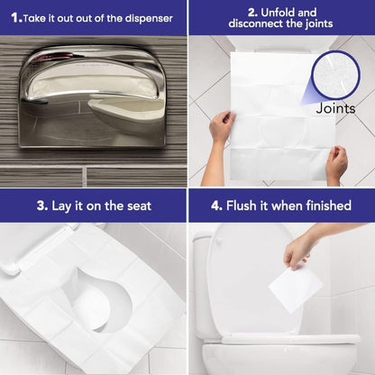 Disposable Toilet Seat Cover - 200 Sheets of XL Half Fold Flushable Toilet Seat Covers for Commercial, Public Facilities and Potty Training, Premium Toilet Paper Cover, Regular (2 Pack)