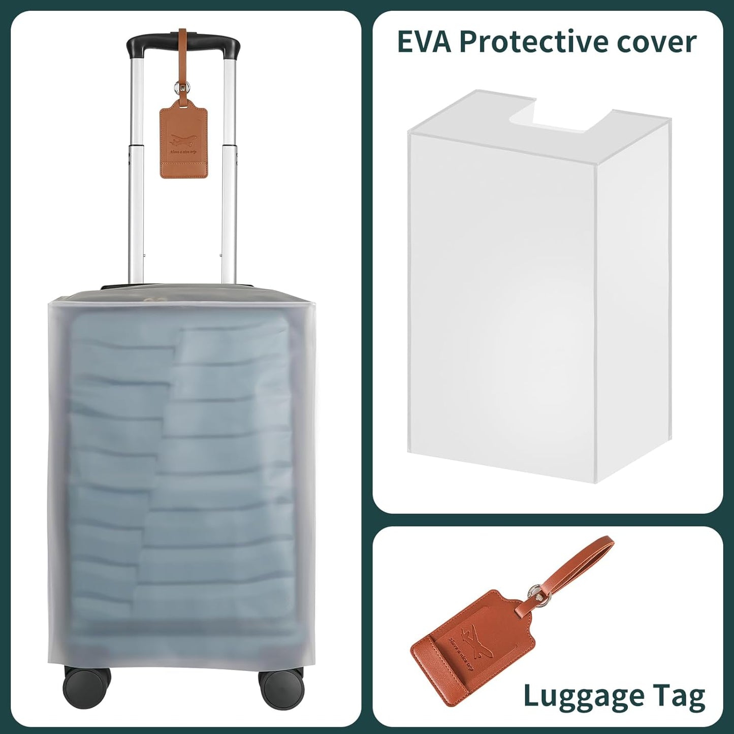 22×14×9 Airline Approved Carry On Expandable Luggage with Front Open Pocket, Spinner Wheels, ABS+PC Hardshell Small 20inch Suitcase with Protective Cover and Luggage Tag, Teal Blue