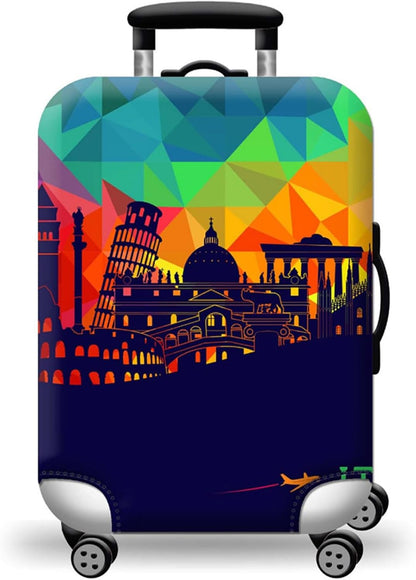 WUJIAONIAO Travel Luggage Cover Baggage Suitcase Cover Protector Skins 18-32 Inch (City, S (for 18-20 inch luggage))