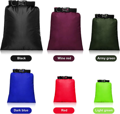 Shappy Waterproof Dry Bag Set 6 Sizes Lightweight Sacks and Long Adjustable Shoulder Strap Outdoor Water Proof Keep Gear Dry Bag Stuff Sacks for Backpacking, Boating, Hiking, Camping