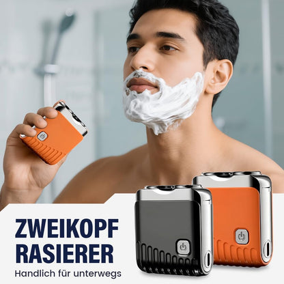 Mini Electric Shaver, Dual Head Waterproof Rechargeable Razor Mini Wet Dry Shaving Razor for Travel Home Use (Black)