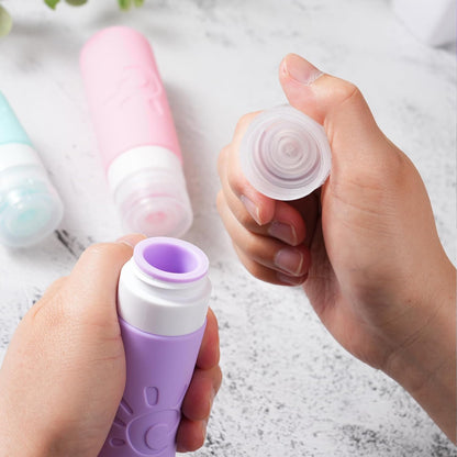 18 Pack travel Bottles for Toiletries, TSA Approved Silicone Travel Containers Leak Proof Refillable Travel Accessories for Shampoo Conditioner Lotion Body Wash(Multicolored C)