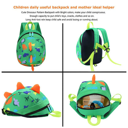 DB Toddler Mini Dinosaur Backpack with Child Leash, Anti Lost Wrist Link for Kids, Safety Harness Back Pack for Baby Boy Girl