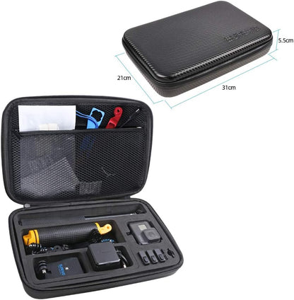 SUREWO Surface-Waterproof Carrying Case Compatible with GoPro Hero 13/12/11/10/9/8/7/(2018)/6/5 Black,DJI osmo action,AKASO/Campark/YI Action Camera and More