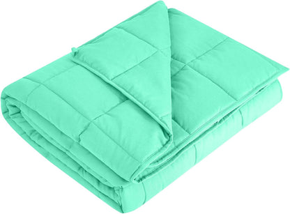 L'AGRATY Weighted Blanket - 60"x80" 15lbs Cooling Breathable Heavy Blanket Microfiber Material with Glass Beads Big Blanket for Adult All-Season Summer Fall Winter Soft Thick Comfort Blanket