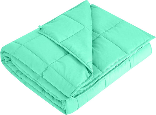 L'AGRATY Weighted Blanket - 60"x80" 20lbs Cooling Breathable Heavy Blanket Microfiber Material with Glass Beads for Adult All-Season Summer Fall Winter Soft Thick Comfort