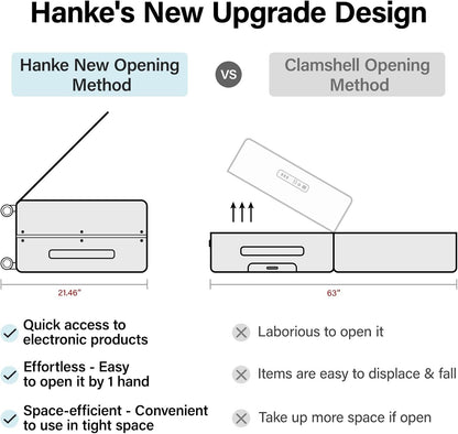 Hanke Grace Hard Shell Suitcases with Wheels,20 Inch Carry On Luggage Airline Approved with Aluminum Frame, Travel suitcase with Front Pocket Travel Luggage for Short Business Trips, Smoke White.