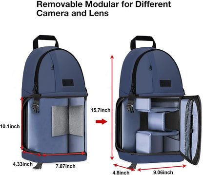 MOSISO Camera Sling Bag, DSLR/SLR/Mirrorless Camera Backpack Case Shockproof Photography Backpack with Tripod Holder & Removable Modular Inserts Compatible with Canon/Nikon/Sony/Fuji