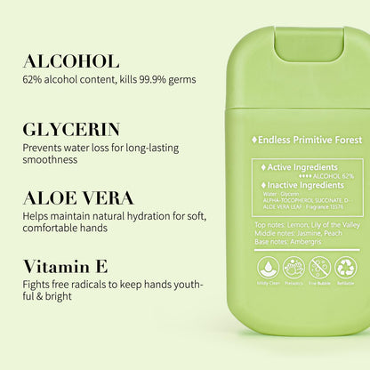 Power Mist Hand Sanitizer Spray, Scented Hydrating Hand Sanitizers Travel Size Refillable, Pocket Portable 1-Pack (Forest Chime) 0.93Fl Oz 460-Sprays Each