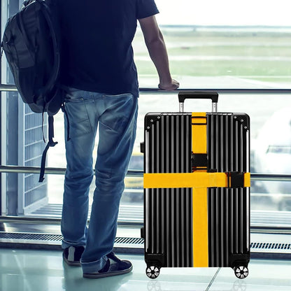 Luggage Straps for Suitcases TSA Approved-2 Pack Bright Personalized Luggage Belt Strap for Suitcase/Carry On Bag Luggage Accessories for Travel (Yellow)