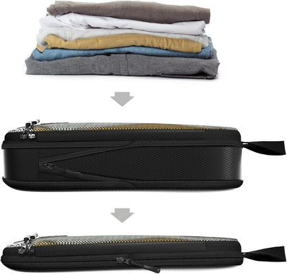 4pc Small Compression Packing Cubes for Suitcases - Carry-on Organizer Cubes - Luggage Packing Compression Bags for Travel