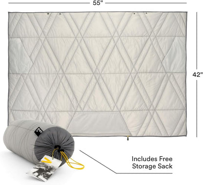Veer Adventure Blanket - 100% Down Alternative Insulated Outdoor Puffy Blanket for Camping, Beach, Sports/Stadiums, Picnics, or Travel - Built-in Hand Pockets and Zipper Pillow Pocket - Child Size