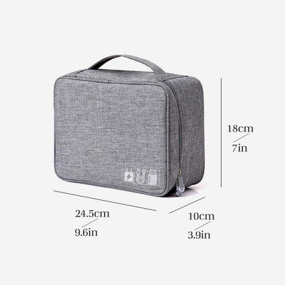 Electronics Organizer, OrgaWise Electronic Accessories Bag Travel Cable Organizer Three-Layer for iPad Mini, Kindle, Hard Drives, Cables, Chargers