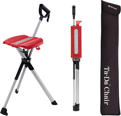 STEP2GOLD Ta-Da Chair Series 2- Portable Walking Stick, Cane with Seat, Foldable Chair, Hiking Stick, for Camping, Hiking, Lightweight Aluminum, Easy Carry, Anti-Slip