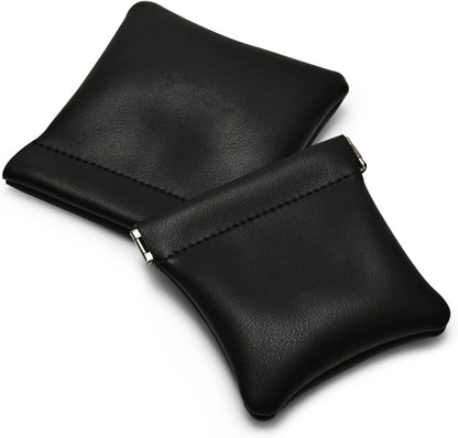 PU Leather Jewelry Travel Bag Leather Jewelry Pouch Christmas,Wedding Party Favor Gift Bag (L, Black)