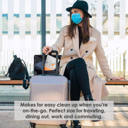 NEATwipes Hand Sanitizing Wipes | Travel Essentials | Disposable Wet Wipe & Planet Friendly | Fresh Citrus Essential Oil | 10 Pouches of 24 Individually Wrapped Wipes