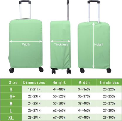 PATIKIL Luggage Cover, Suitcases Covers Elastic Carry on Cover Protector Washable Scratch-Resistant Fits 24-25 Inch Luggage for Travel Business Trips, Light Green