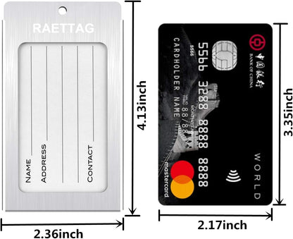 Luggage Tags Metal Suitcase Tags Travel Bag ID Identifier Luggage Tag (Silver 6-Pack)