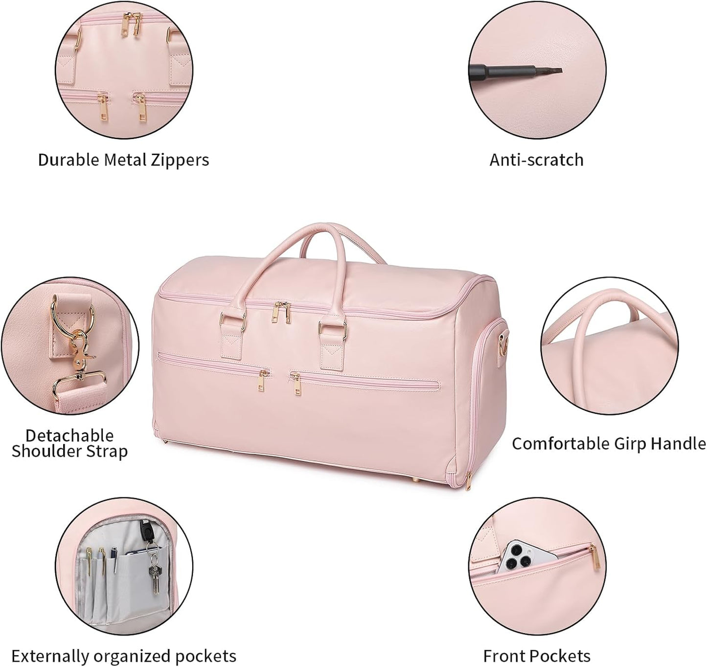 Carry On Garment Bag for Travel, Convertible Travel Garment Bag for Men Women, 2 in 1 Hanging Suitcase Suit Business Travel Bag