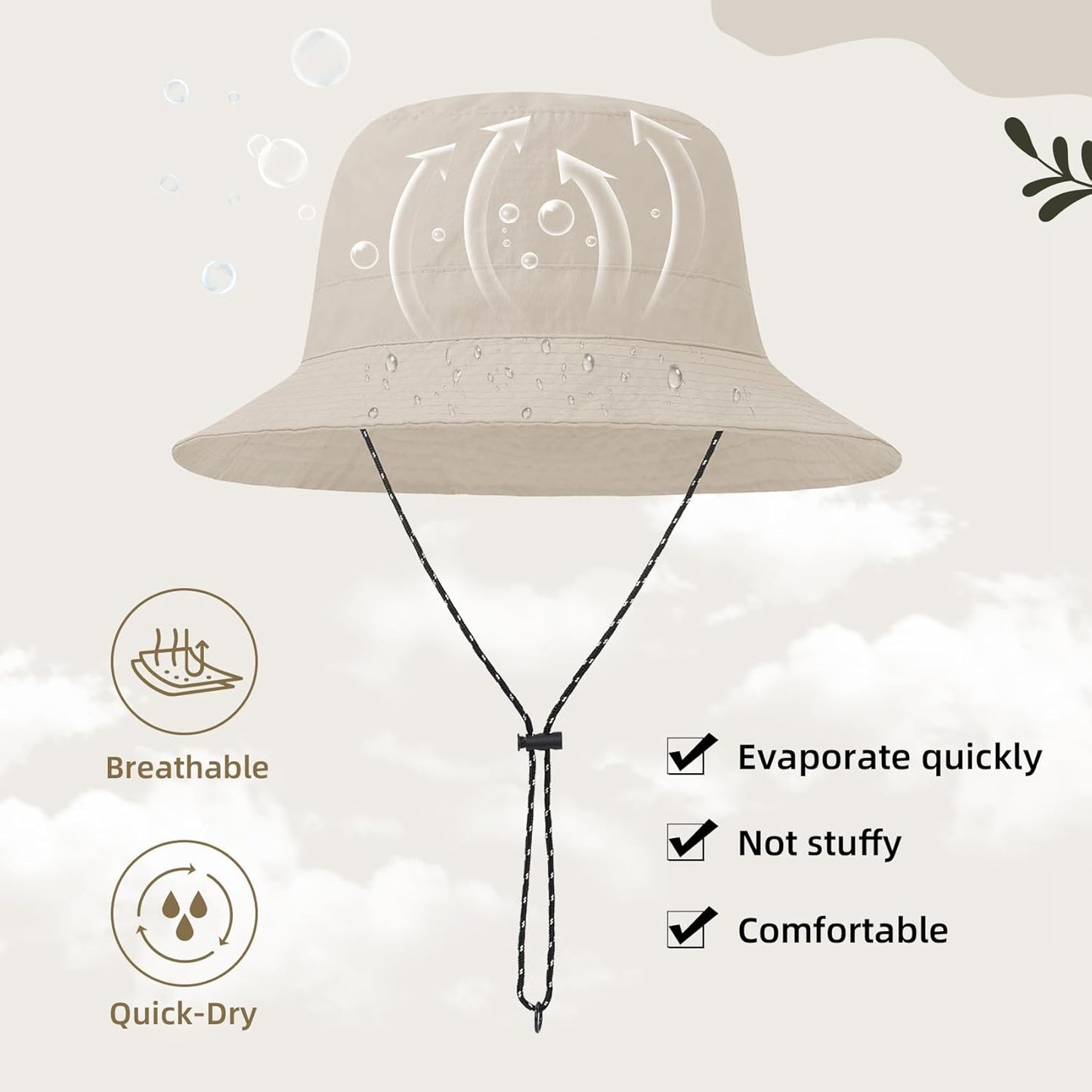 Durio Waterproof Bucket Hats for Woman UPF 50+ Sun Hat UV Protection Packable Rain Hats for Women Lightweight Hiking Hat