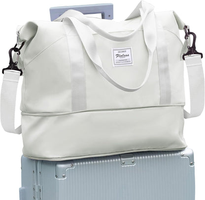 Travel Duffel Bag, Sports Tote Gym Bag, Shoulder Weekender Overnight Bag for Women