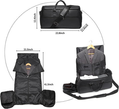 Carry On Garment Bag for Travel, Convertible Travel Garment Bag for Men Women, 2 in 1 Hanging Suitcase Suit Business Travel Bag