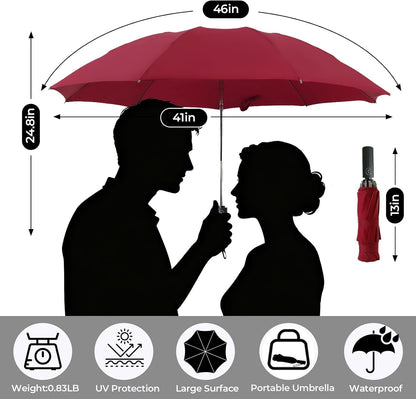 LLanxiry Compact Travel Umbrella, Mini Windproof Umbrellas for Rain & Sun, Small Lightweight Outdoor UV Umbrella, Portable Folding Umbrellas for Travel