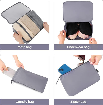 BAGAIL 6 Set/8 Set/10 Set Packing Cubes Various Sizes Packing Organizer for Travel Accessories Luggage Carry On Suitcase