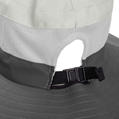 Rosoz Ponytail Sun Bucket Hats for Women UV Protection Foldable Mesh Wide Brim Hiking Beach Fishing Summer Safari