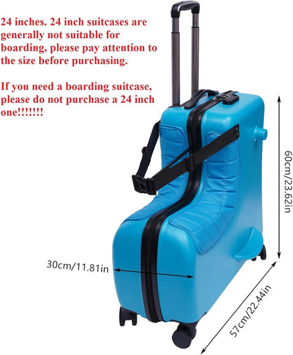 CNCEST 24" Kid's Ride-on Travel Suitcase,Kids' Luggage with Wheel and Password Lock,Children's Ride On Trolley Luggage for Children's Day Gift,Festival Gift