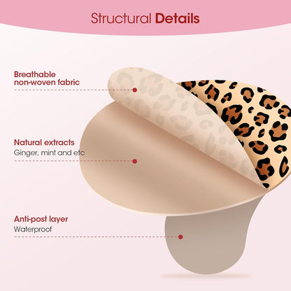 MQ 33ct Motion Sickness Patch Non Drowsy, Sea Sickness Patches for Cruise Ship Travel, Waterproof Patch Behind Ear for Car Airplane Altitude Sickness, Long Last 72H, Leopard Pattern