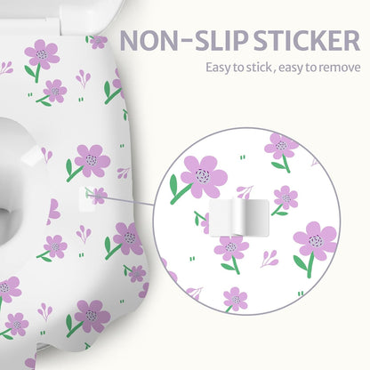 Blissful Diary 20 Pcs Toilet Seat Covers Disposable for Toddlers & Adults, Extra Large Waterproof, Portable Package for Travel, Kids Potty Training(Purple Flowers))