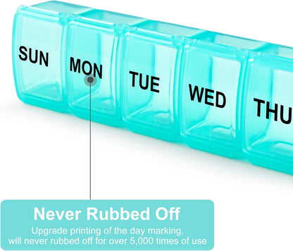 Small Pill Organizer 2 Times a Day, 2 Pack 7 Day Pill Box 1 Time a Day, Travel Friendly Day Night Vitamin Organizer, Weekly AM PM Pill Case Container