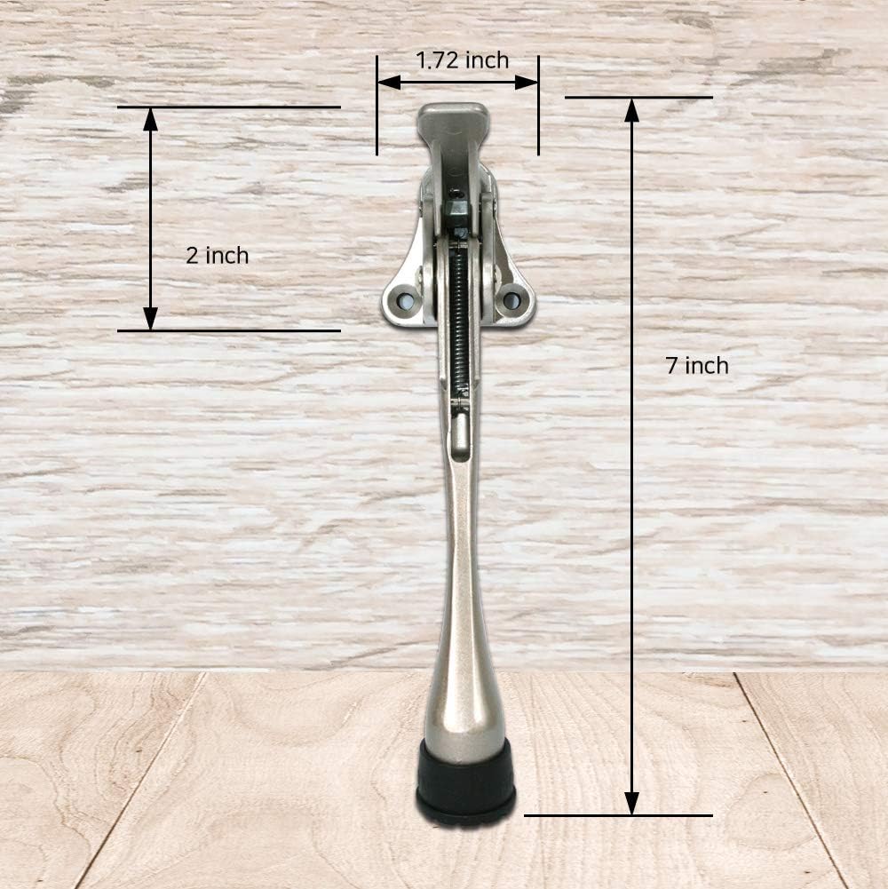 Door Stopper, One-Touch semi-Automatic Metal Door Stopper, with Non-Slip Rubber Tip for Wood, Concrete, Tiled, and Carpeted Floors (6inch x 1pack, Brown)