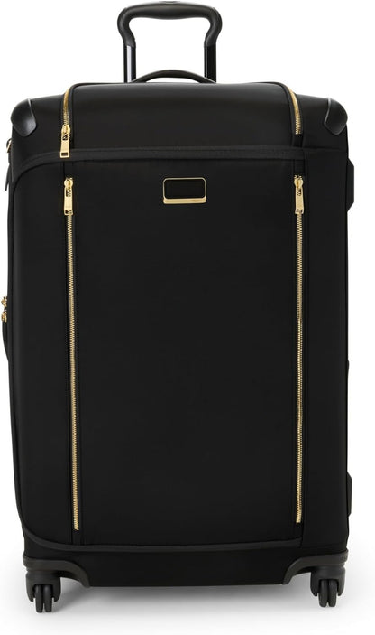 TUMI - Voyageur Leger 4 Wheeled Luggage - Women's Lightweight and Spacious, Sleek Silhouette, Durable Premium Suitcase - 26" Short Trip Expandable Packing Case, Black with Gold Hardware