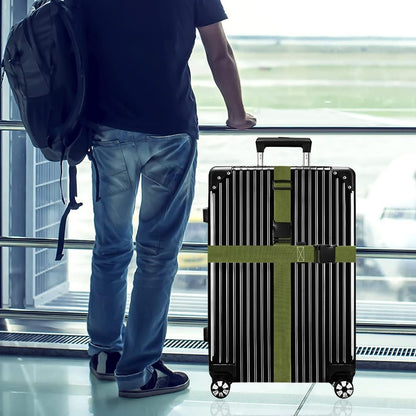 Luggage Straps for Suitcases TSA Approved-2 Pack Bright Personalized Luggage Belt Strap for Suitcase/Carry On Bag Luggage Accessories for Travel (ArmyGreen)